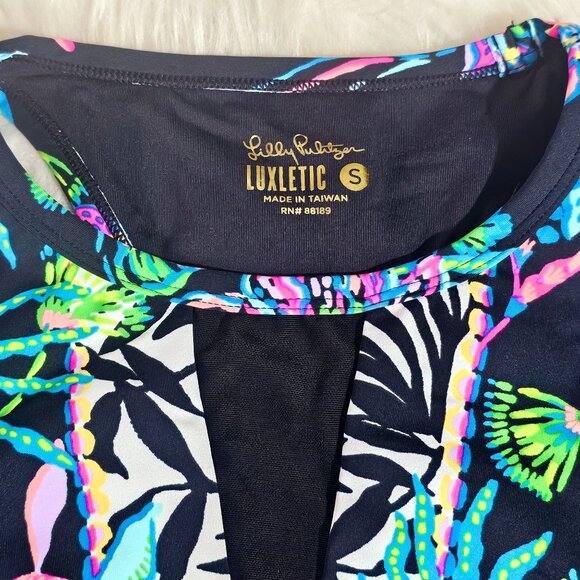 Lilly Pulitzer Somerset Onyx Paradise Luxletic Racerback Floral Sports Bra NWT S - Picture 3 of 5